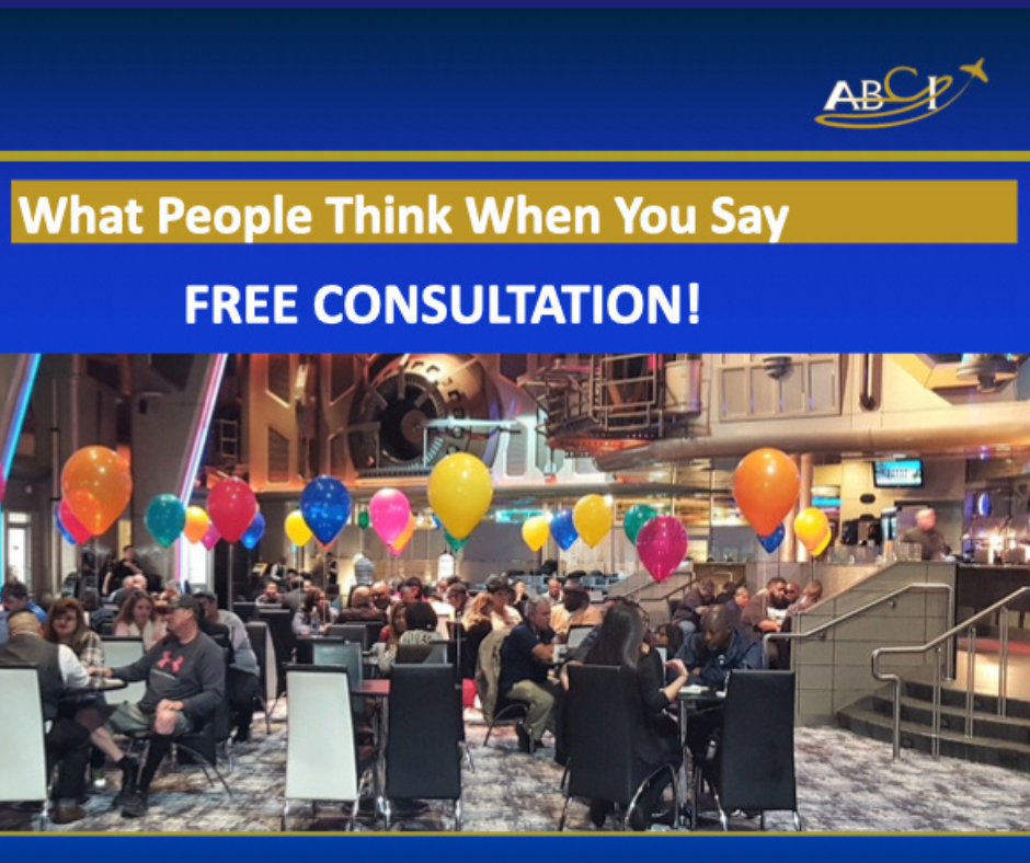 Consultations as a sales tool in aviation have been getting harder to book, because this is what people think of when they hear "free consultation!"
