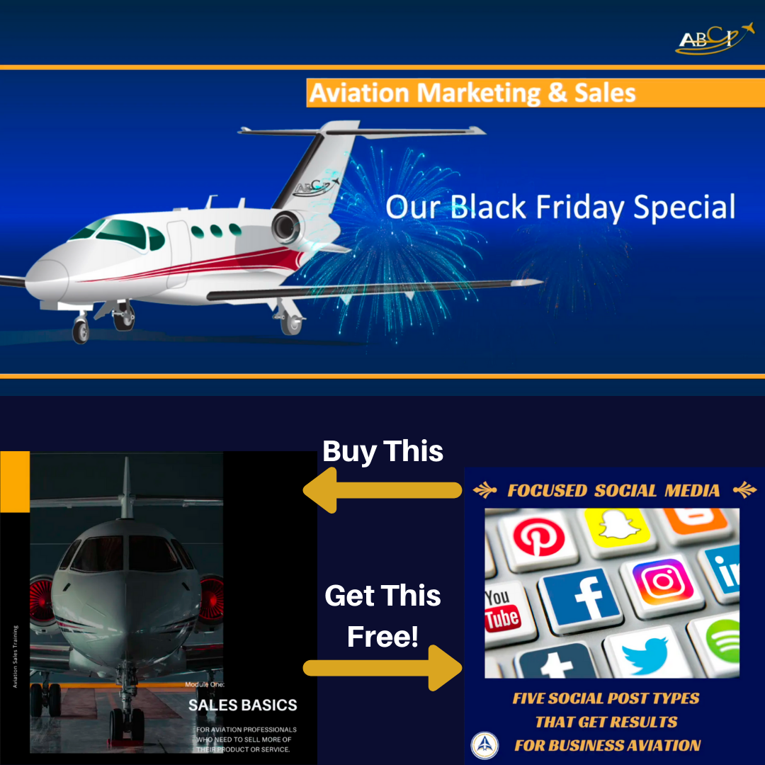 Reserve Your Seat in the Aviation Sales Basics Course, get our Social Media Workshop free!